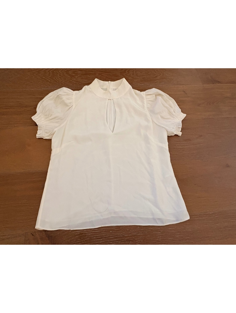 FRAME 100% Silk White Blouse Puff Sleeve Size Small